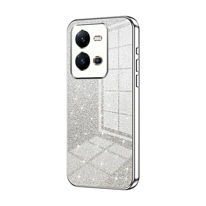 vivo V25 Glitter Powder Electroplated Gradient Phone Case – Fashionable & Luxurious with Anti-Fingerprint Coating, Shock-Absorption, and Lens Protection