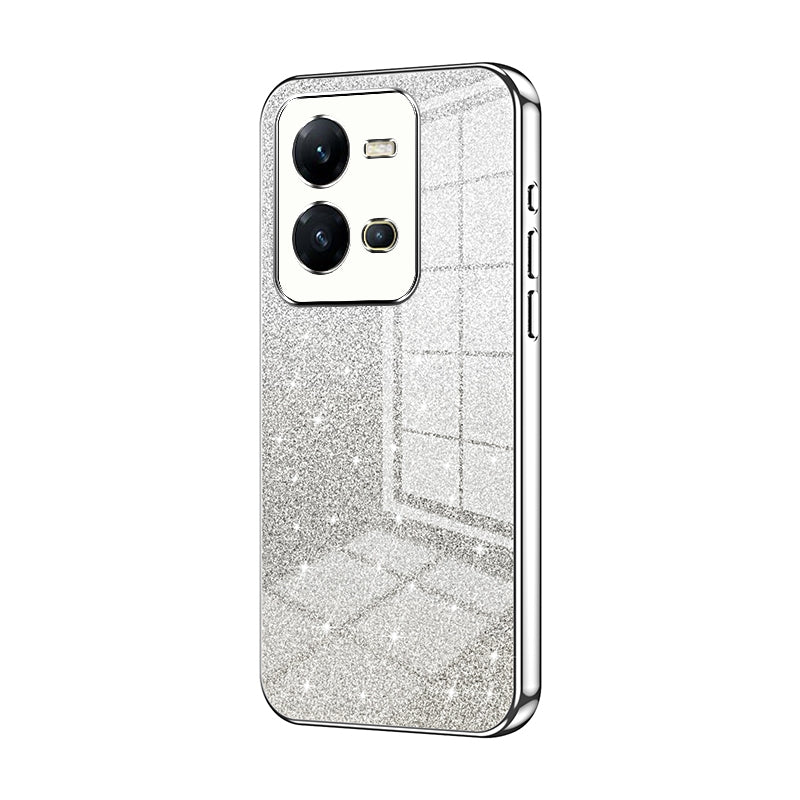 vivo V25e Glitter Powder Electroplated Gradient Phone Case – Fashionable & Luxurious with Anti-Fingerprint Coating, Shock-Absorption, and Lens Protection