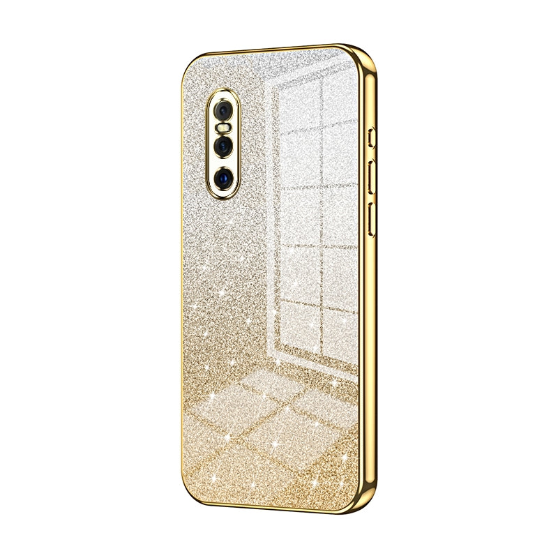 vivo X27 Glitter Powder Electroplated Gradient Phone Case – Fashionable & Luxurious with Anti-Fingerprint Coating, Shock-Absorption, and Lens Protection