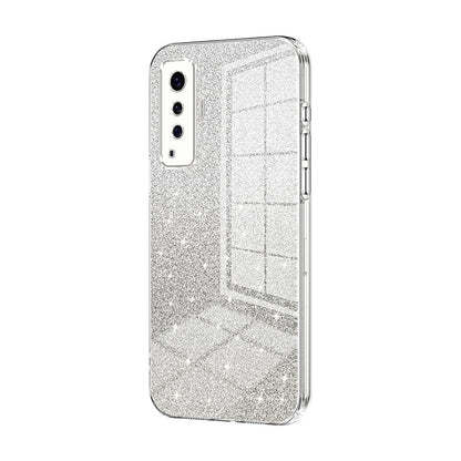 vivo X50 Glitter Powder Electroplated Gradient Phone Case – Fashionable & Luxurious with Anti-Fingerprint Coating, Shock-Absorption, and Lens Protection