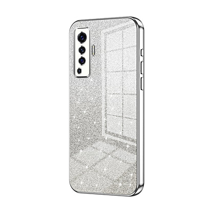 vivo X50 Glitter Powder Electroplated Gradient Phone Case – Fashionable & Luxurious with Anti-Fingerprint Coating, Shock-Absorption, and Lens Protection