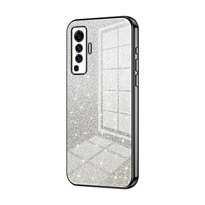 vivo X50 Glitter Powder Electroplated Gradient Phone Case – Fashionable & Luxurious with Anti-Fingerprint Coating, Shock-Absorption, and Lens Protection