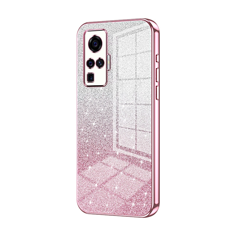 vivo X50 Pro Glitter Powder Electroplated Gradient Phone Case – Fashionable & Luxurious with Anti-Fingerprint Coating, Shock-Absorption, and Lens Protection