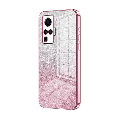 vivo X50 Pro Glitter Powder Electroplated Gradient Phone Case – Fashionable & Luxurious with Anti-Fingerprint Coating, Shock-Absorption, and Lens Protection