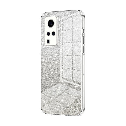vivo X50 Pro Glitter Powder Electroplated Gradient Phone Case – Fashionable & Luxurious with Anti-Fingerprint Coating, Shock-Absorption, and Lens Protection