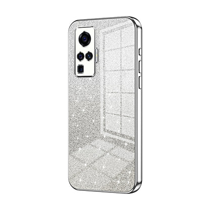 vivo X50 Pro Glitter Powder Electroplated Gradient Phone Case – Fashionable & Luxurious with Anti-Fingerprint Coating, Shock-Absorption, and Lens Protection