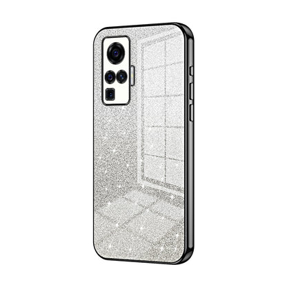 vivo X50 Pro Glitter Powder Electroplated Gradient Phone Case – Fashionable & Luxurious with Anti-Fingerprint Coating, Shock-Absorption, and Lens Protection