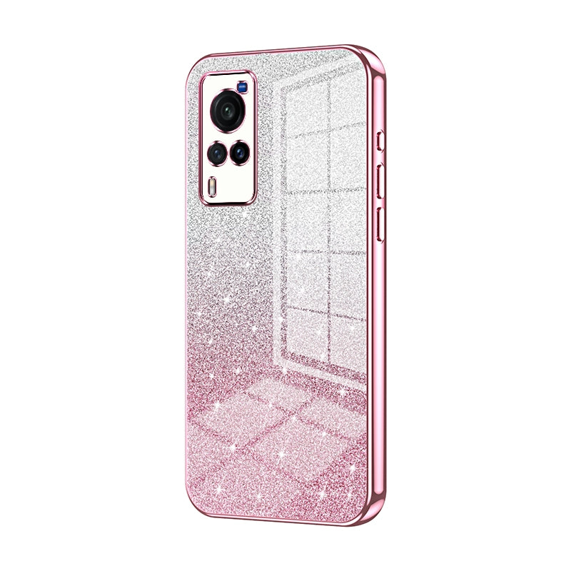 vivo X60 Glitter Powder Electroplated Gradient Phone Case – Fashionable & Luxurious with Anti-Fingerprint Coating, Shock-Absorption, and Lens Protection