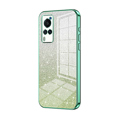 vivo X60 Glitter Powder Electroplated Gradient Phone Case – Fashionable & Luxurious with Anti-Fingerprint Coating, Shock-Absorption, and Lens Protection