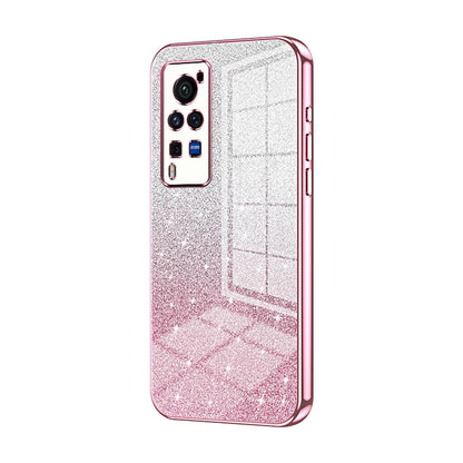 vivo X60 Pro Glitter Powder Electroplated Gradient Phone Case – Fashionable & Luxurious with Anti-Fingerprint Coating, Shock-Absorption, and Lens Protection