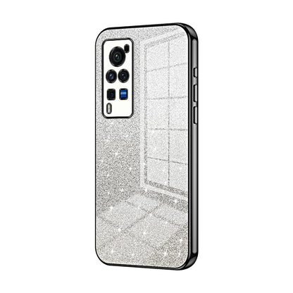 vivo X60 Pro Glitter Powder Electroplated Gradient Phone Case – Fashionable & Luxurious with Anti-Fingerprint Coating, Shock-Absorption, and Lens Protection