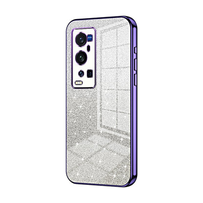vivo X60 Pro+ Glitter Powder Electroplated Gradient Phone Case – Fashionable & Luxurious with Anti-Fingerprint Coating, Shock-Absorption, and Lens Protection