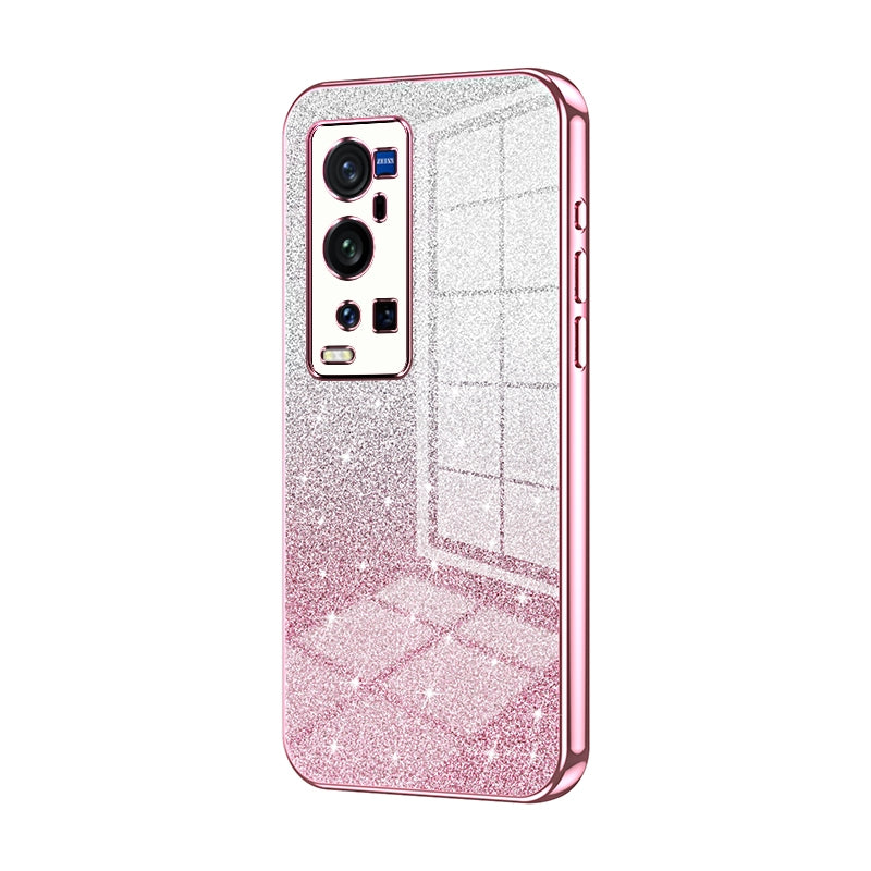 vivo X60 Pro+ Glitter Powder Electroplated Gradient Phone Case – Fashionable & Luxurious with Anti-Fingerprint Coating, Shock-Absorption, and Lens Protection