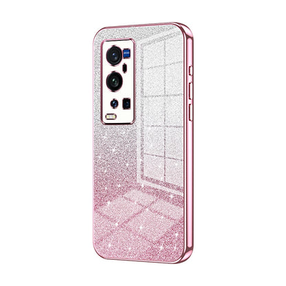 vivo X60 Pro+ Glitter Powder Electroplated Gradient Phone Case – Fashionable & Luxurious with Anti-Fingerprint Coating, Shock-Absorption, and Lens Protection