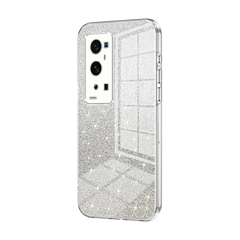 vivo X60 Pro+ Glitter Powder Electroplated Gradient Phone Case – Fashionable & Luxurious with Anti-Fingerprint Coating, Shock-Absorption, and Lens Protection