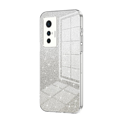 vivo X70 Glitter Powder Electroplated Gradient Phone Case – Fashionable & Luxurious with Anti-Fingerprint Coating, Shock-Absorption, and Lens Protection