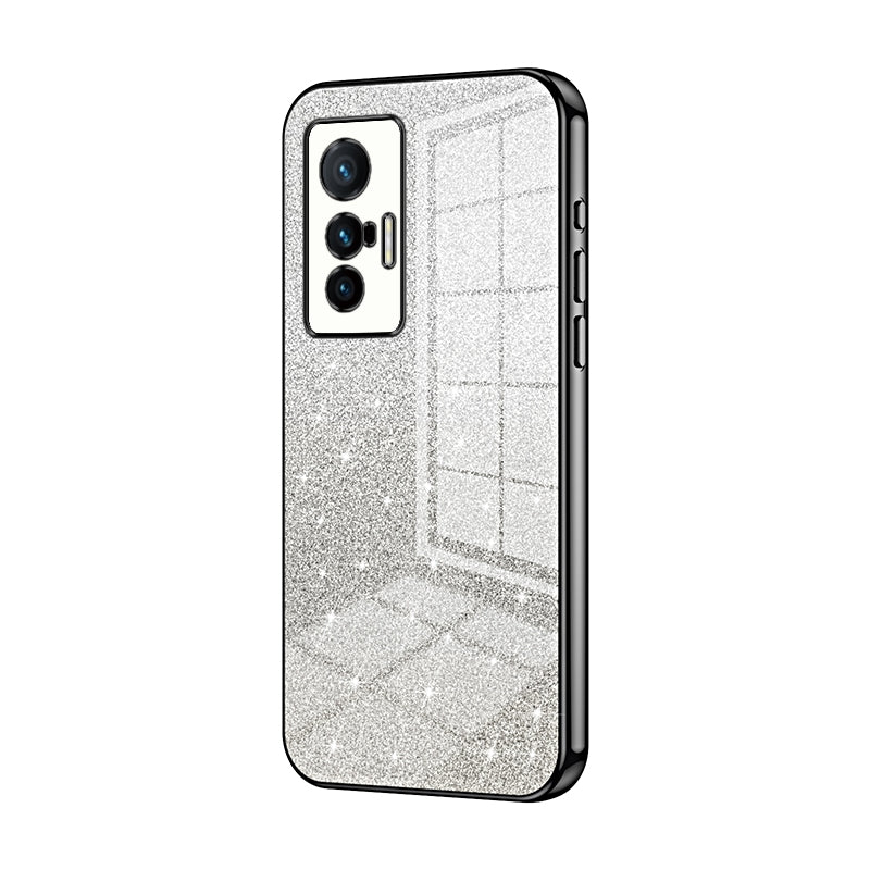 vivo X70 Glitter Powder Electroplated Gradient Phone Case – Fashionable & Luxurious with Anti-Fingerprint Coating, Shock-Absorption, and Lens Protection