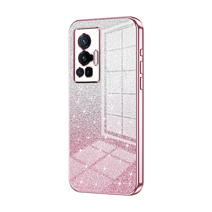 vivo X70 Pro Glitter Powder Electroplated Gradient Phone Case – Fashionable & Luxurious with Anti-Fingerprint Coating, Shock-Absorption, and Lens Protection