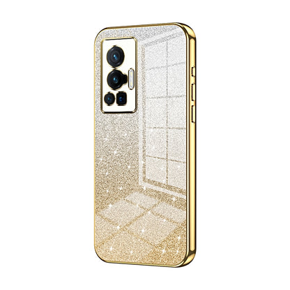 vivo X70 Pro Glitter Powder Electroplated Gradient Phone Case – Fashionable & Luxurious with Anti-Fingerprint Coating, Shock-Absorption, and Lens Protection