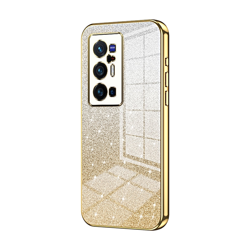 vivo X70 Pro+ Glitter Powder Electroplated Gradient Phone Case – Fashionable & Luxurious with Anti-Fingerprint Coating, Shock-Absorption, and Lens Protection