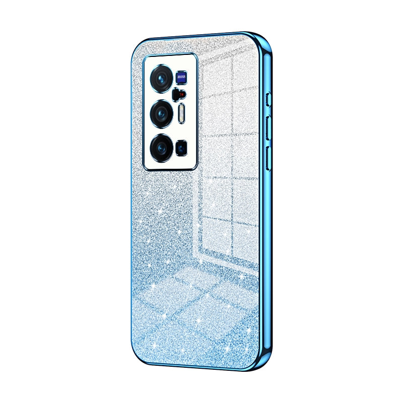 vivo X70 Pro+ Glitter Powder Electroplated Gradient Phone Case – Fashionable & Luxurious with Anti-Fingerprint Coating, Shock-Absorption, and Lens Protection