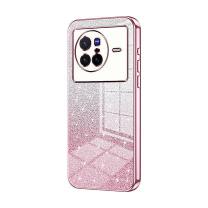 vivo X80 Glitter Powder Electroplated Gradient Phone Case – Fashionable & Luxurious with Anti-Fingerprint Coating, Shock-Absorption, and Lens Protection