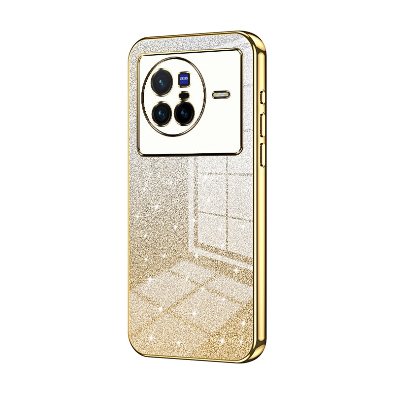 vivo X80 Glitter Powder Electroplated Gradient Phone Case – Fashionable & Luxurious with Anti-Fingerprint Coating, Shock-Absorption, and Lens Protection