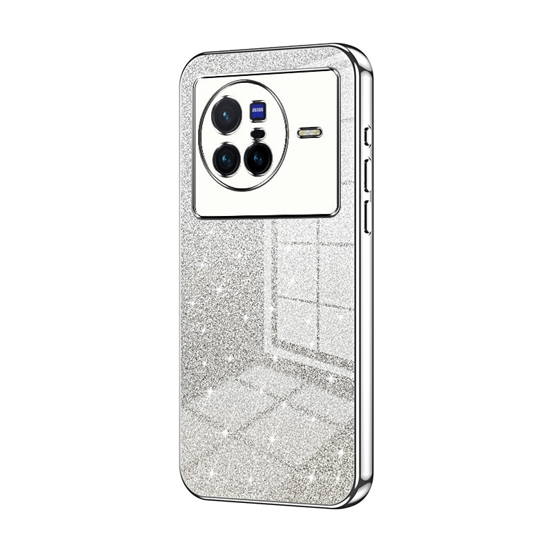 vivo X80 Glitter Powder Electroplated Gradient Phone Case – Fashionable & Luxurious with Anti-Fingerprint Coating, Shock-Absorption, and Lens Protection
