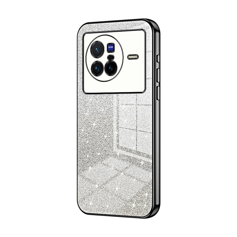 vivo X80 Glitter Powder Electroplated Gradient Phone Case – Fashionable & Luxurious with Anti-Fingerprint Coating, Shock-Absorption, and Lens Protection