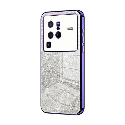 vivo X80 Pro Glitter Powder Electroplated Gradient Phone Case – Fashionable & Luxurious with Anti-Fingerprint Coating, Shock-Absorption, and Lens Protection