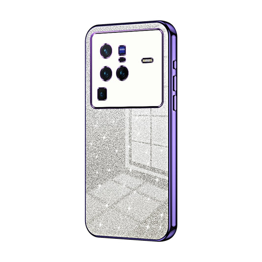 vivo X80 Pro Glitter Powder Electroplated Gradient Phone Case – Fashionable & Luxurious with Anti-Fingerprint Coating, Shock-Absorption, and Lens Protection