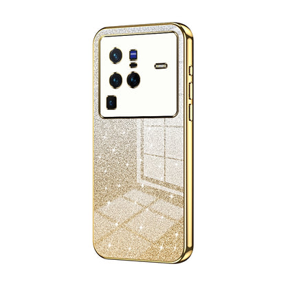 vivo X80 Pro Glitter Powder Electroplated Gradient Phone Case – Fashionable & Luxurious with Anti-Fingerprint Coating, Shock-Absorption, and Lens Protection