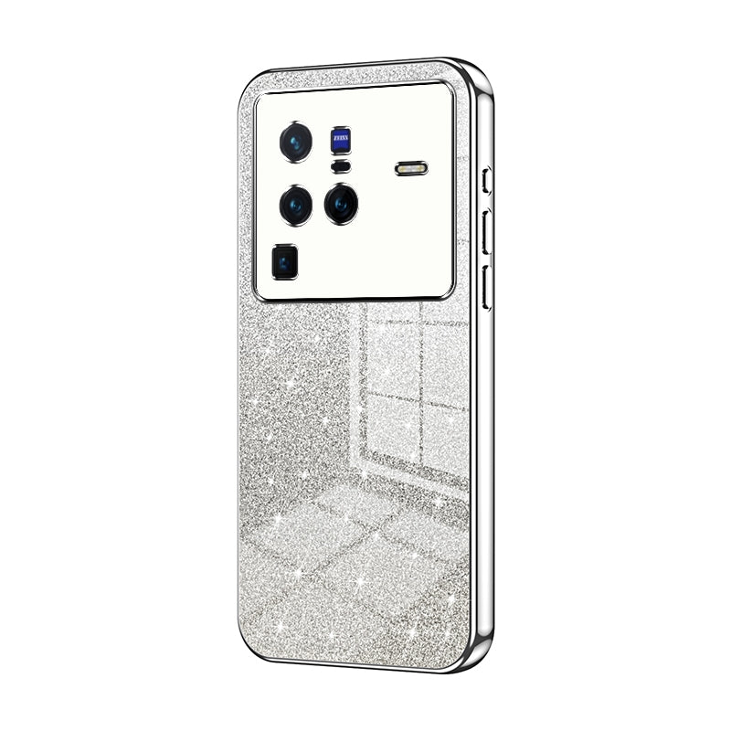 vivo X80 Pro Glitter Powder Electroplated Gradient Phone Case – Fashionable & Luxurious with Anti-Fingerprint Coating, Shock-Absorption, and Lens Protection