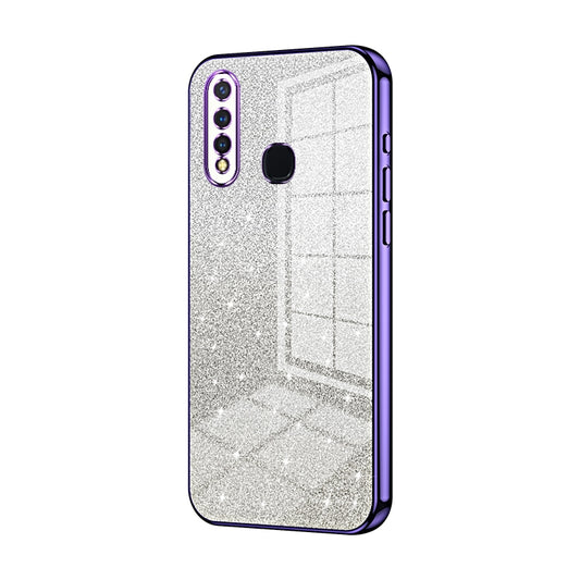 vivo U20 Glitter Powder Electroplated Gradient Phone Case – Fashionable & Luxurious with Anti-Fingerprint Coating, Shock-Absorption, and Lens Protection