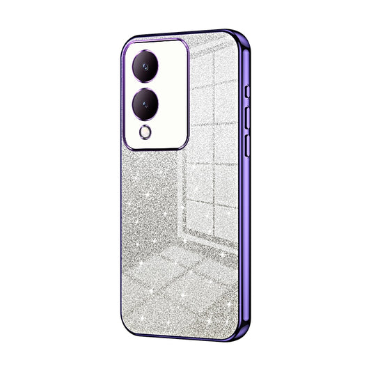 vivo Y17s Glitter Powder Electroplated Gradient Phone Case – Fashionable & Luxurious with Anti-Fingerprint Coating, Shock-Absorption, and Lens Protection