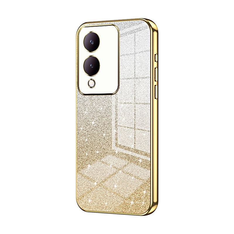 vivo Y17s Glitter Powder Electroplated Gradient Phone Case – Fashionable & Luxurious with Anti-Fingerprint Coating, Shock-Absorption, and Lens Protection