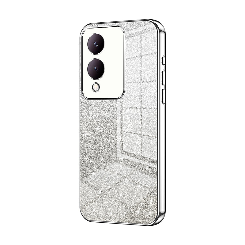 vivo Y17s Glitter Powder Electroplated Gradient Phone Case – Fashionable & Luxurious with Anti-Fingerprint Coating, Shock-Absorption, and Lens Protection