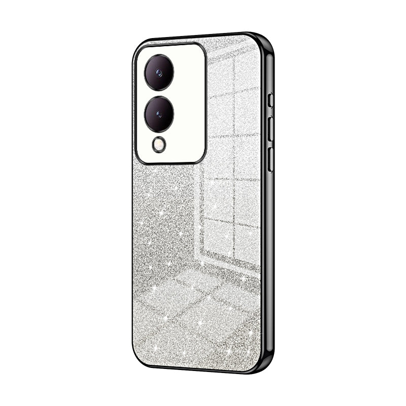 vivo Y17s Glitter Powder Electroplated Gradient Phone Case – Fashionable & Luxurious with Anti-Fingerprint Coating, Shock-Absorption, and Lens Protection