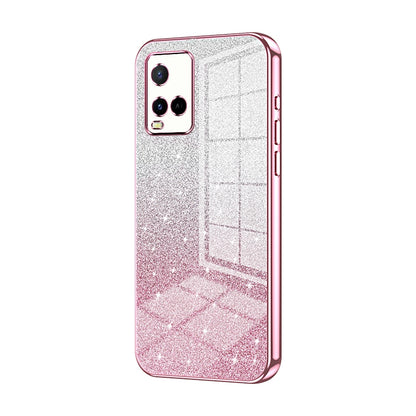 vivo T1x Glitter Powder Electroplated Gradient Phone Case – Fashionable & Luxurious with Anti-Fingerprint Coating, Shock-Absorption, and Lens Protection