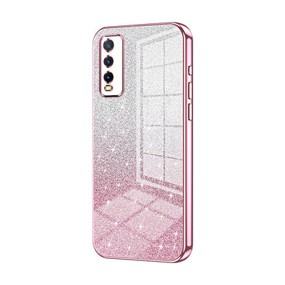 vivo Y20 Glitter Powder Electroplated Gradient Phone Case – Fashionable & Luxurious with Anti-Fingerprint Coating, Shock-Absorption, and Lens Protection