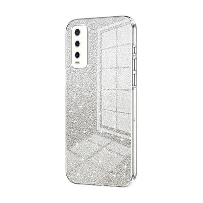 vivo iQOO U1x Glitter Powder Electroplated Gradient Phone Case – Fashionable & Luxurious with Anti-Fingerprint Coating, Shock-Absorption, and Lens Protection