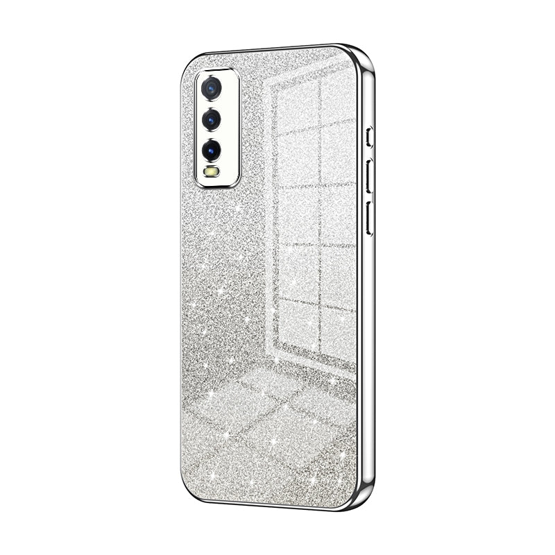 vivo iQOO U1x Glitter Powder Electroplated Gradient Phone Case – Fashionable & Luxurious with Anti-Fingerprint Coating, Shock-Absorption, and Lens Protection