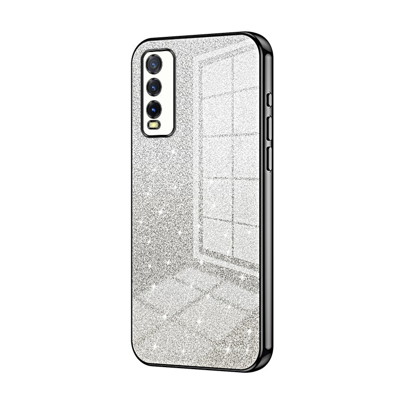 vivo Y20 Glitter Powder Electroplated Gradient Phone Case – Fashionable & Luxurious with Anti-Fingerprint Coating, Shock-Absorption, and Lens Protection