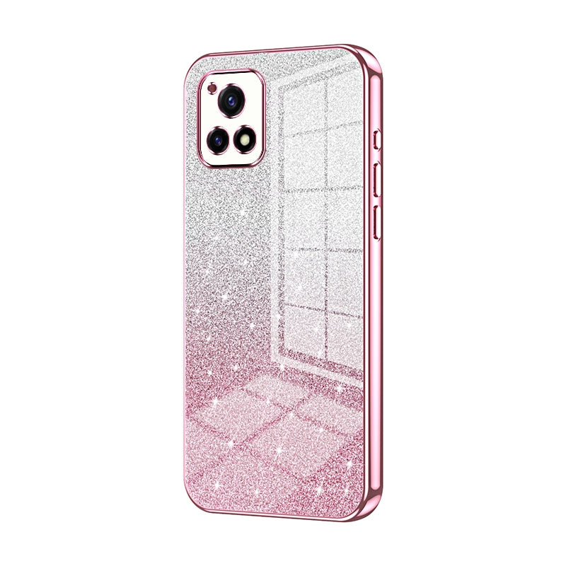 vivo iQOO U3 Glitter Powder Electroplated Gradient Phone Case – Fashionable & Luxurious with Anti-Fingerprint Coating, Shock-Absorption, and Lens Protection