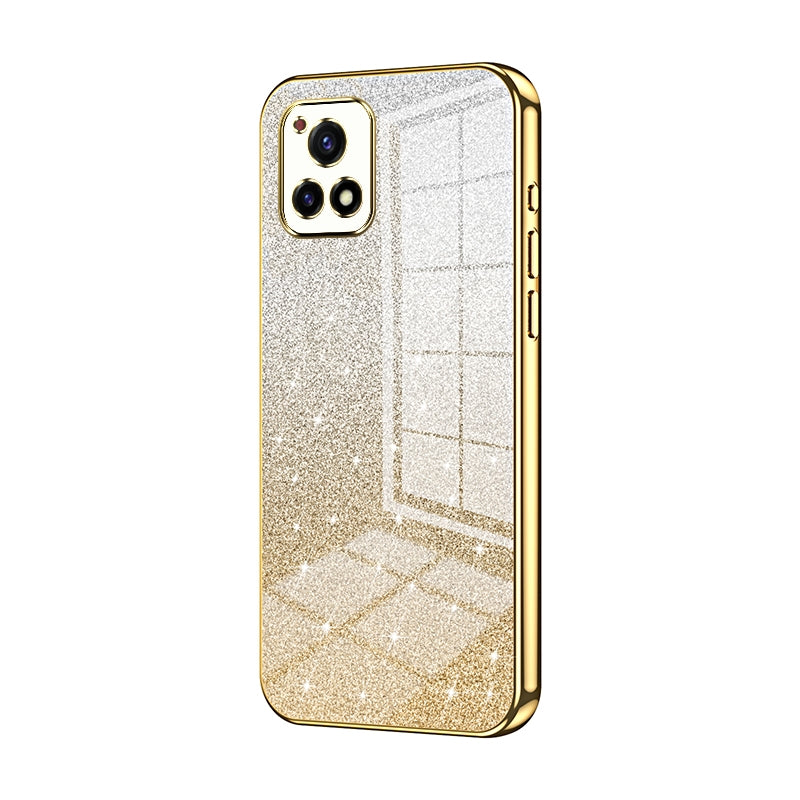 vivo iQOO U3 Glitter Powder Electroplated Gradient Phone Case – Fashionable & Luxurious with Anti-Fingerprint Coating, Shock-Absorption, and Lens Protection