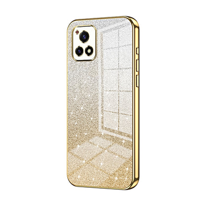 vivo iQOO U3 Glitter Powder Electroplated Gradient Phone Case – Fashionable & Luxurious with Anti-Fingerprint Coating, Shock-Absorption, and Lens Protection