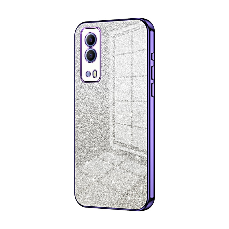 vivo iQOO Z5x Glitter Powder Electroplated Gradient Phone Case – Fashionable & Luxurious with Anti-Fingerprint Coating, Shock-Absorption, and Lens Protection