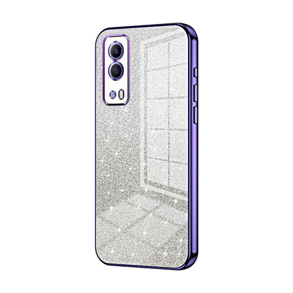 vivo iQOO Z5x Glitter Powder Electroplated Gradient Phone Case – Fashionable & Luxurious with Anti-Fingerprint Coating, Shock-Absorption, and Lens Protection