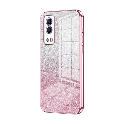 vivo T1x 5G Glitter Powder Electroplated Gradient Phone Case – Fashionable & Luxurious with Anti-Fingerprint Coating, Shock-Absorption, and Lens Protection