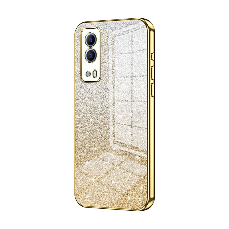 vivo iQOO Z5x Glitter Powder Electroplated Gradient Phone Case – Fashionable & Luxurious with Anti-Fingerprint Coating, Shock-Absorption, and Lens Protection